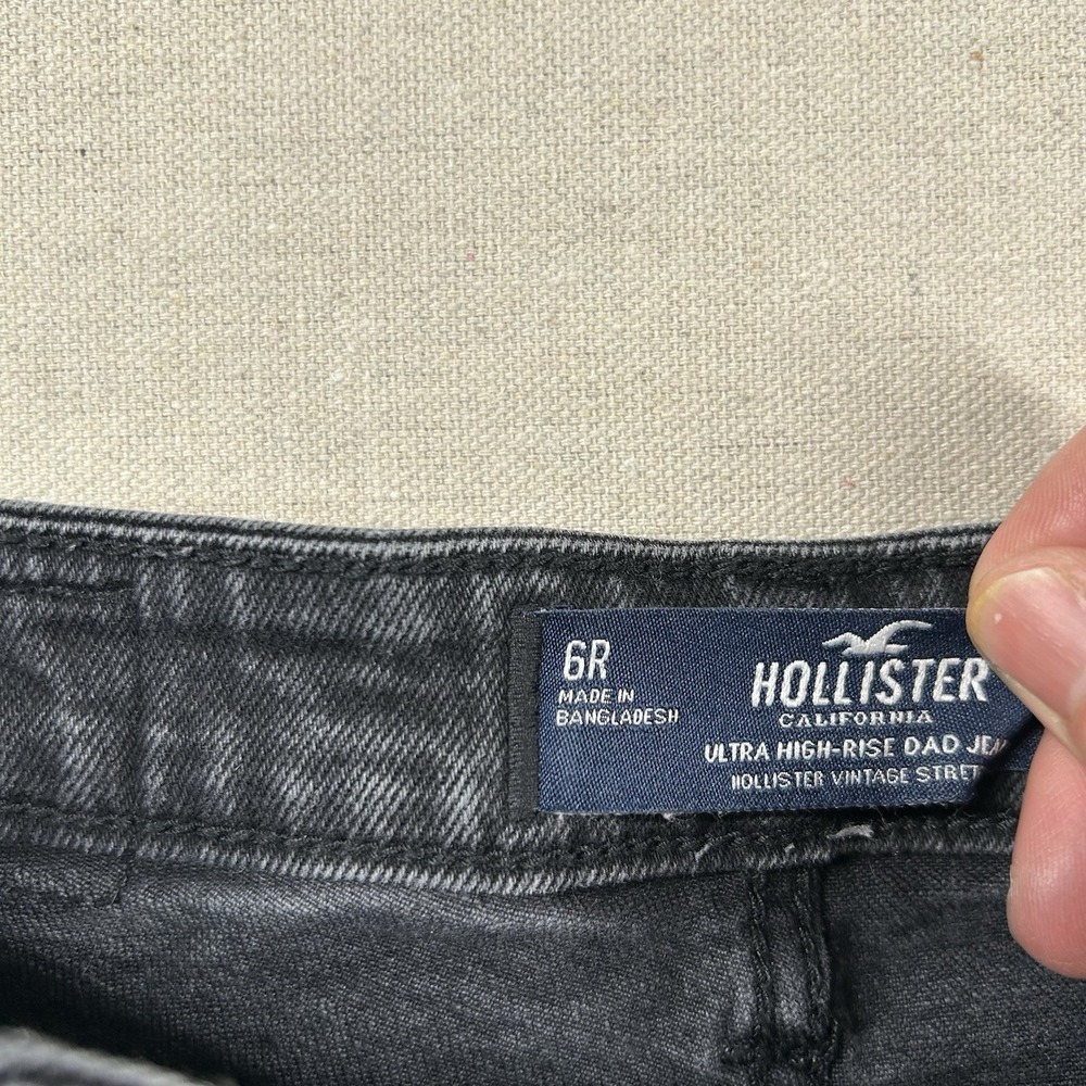 Hollister Jeans Womens 6 Ultra High-Rise Dad 27x30 Skater Grunge Black - Picture 5 of 12